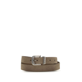 Beige Calf Leather Bos Taurus Thin Belt