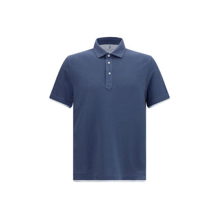 Blue Cotton Polo Shirt