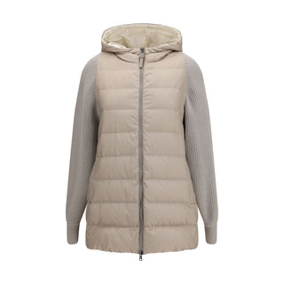 Gray Polyester Full-Length Jacket