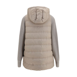 Gray Polyester Full-Length Jacket