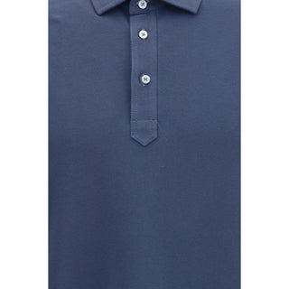Blue Cotton Polo Shirt