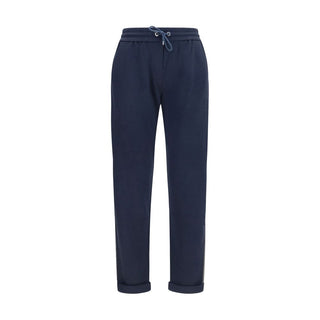 Blue Polyamide Casual Pants
