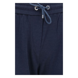 Blue Polyamide Casual Pants
