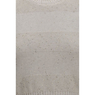 Beige Cotton Sleeveles Sweater