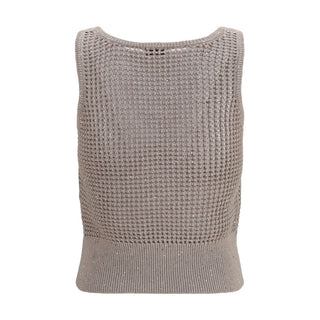 Beige Cotton Tank Tops