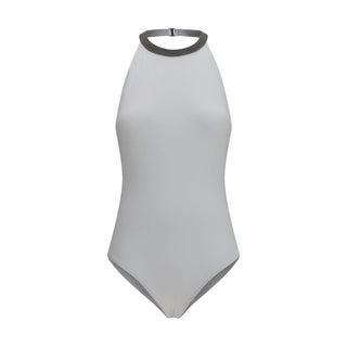White Polyamide One-Piece Swimsuit