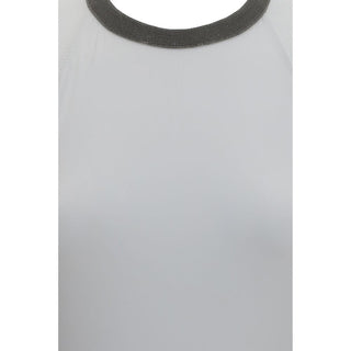 White Polyamide One-Piece Swimsuit