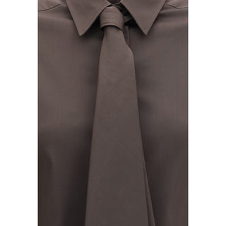 Brown Cotton Dress Shirt