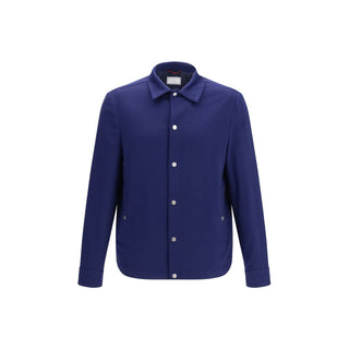 Blue Cashmere Full-Length Jacket