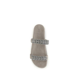 Gray Calf Leather Bos Taurus Flat Sandals