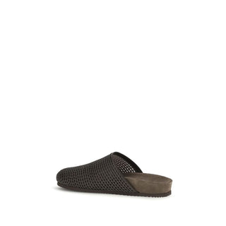 Brown Calf Leather Bos Taurus Slides
