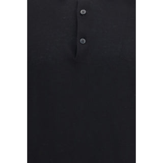 Black Cotton Polo Shirt