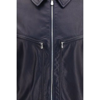Blue Calf Leather Bos Taurus Leather Jacket