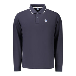 Polo azul de algodón para hombre