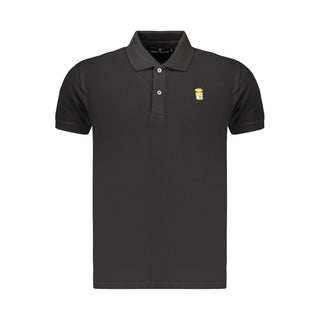 Black Cotton Mens Polo