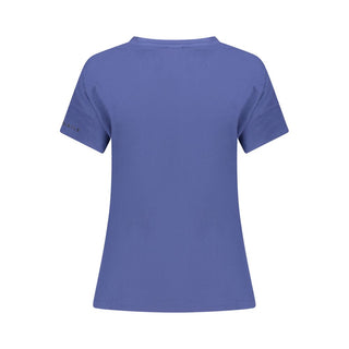 Blue Cotton Women T-Shirt