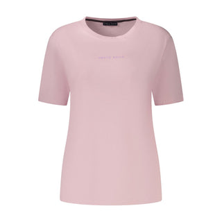 Camiseta rosa de algodón para mujer