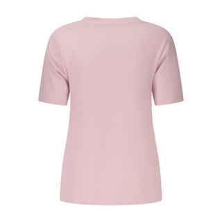 Camiseta rosa de algodón para mujer