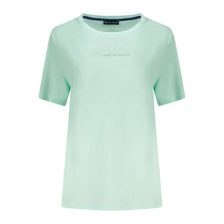 Camiseta verde de algodón para mujer