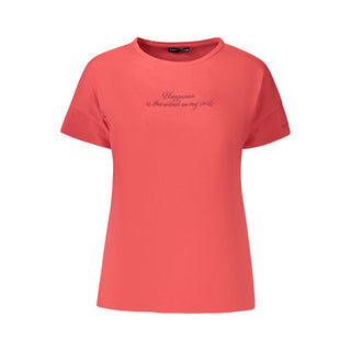 Camiseta roja de algodón para mujer