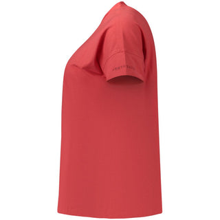 Camiseta roja de algodón para mujer