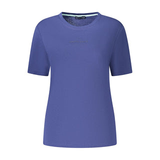 Camiseta azul de algodón para mujer  