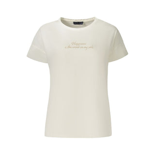 Camiseta de algodón blanca para mujer