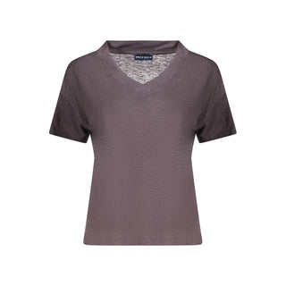 Camiseta de viscosa gris para mujer
