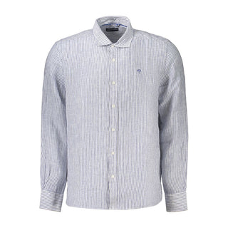 Camisa de hombre de lino azul