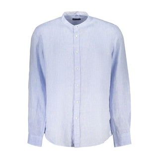 Camisa de lino azul celeste para hombre