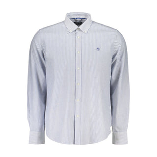 Camisa azul de algodón para hombre
