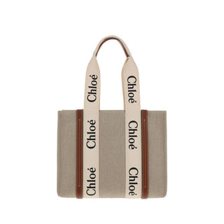 Beige Linen Handbag