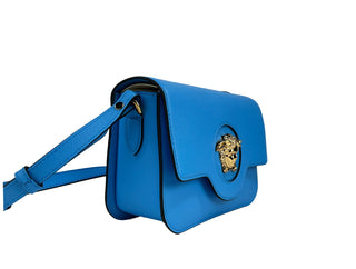 Bolso bandolera de cuero azul La Medusa de Versace  