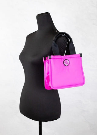 Bolso tote convertible pequeño de tela de nylon fucsia neón de Marc Jacobs  
