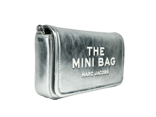 Marc Jacobs The Metallic Leather Chain Mini Bag - Silber