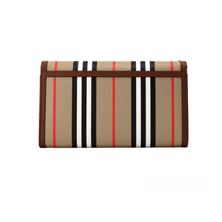 Bolso bandolera cartera de cuero y lona E-Canvas tan con rayas icono Hannah de Burberry