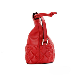 Bolso bandolera tipo saco de cuero rojo acolchado con cordón de Versace