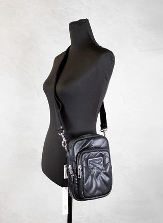 Bolso bandolera pequeño Pillow de cuero negro acolchado liso de Marc Jacobs