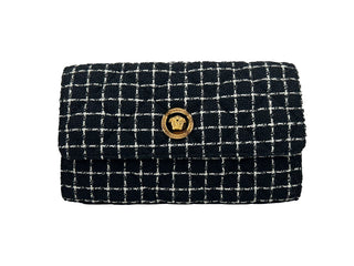 Bolso bandolera Versace Wallet On A Chain de tela negra
