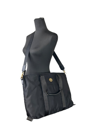 Bolso tote de hombro Versace La Medusa de tela de nylon negro