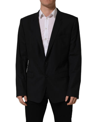 Black Wool Single Breasted Blazer Jacket