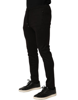 Black Wool Jogger Men Sweatpants Trouser Pants
