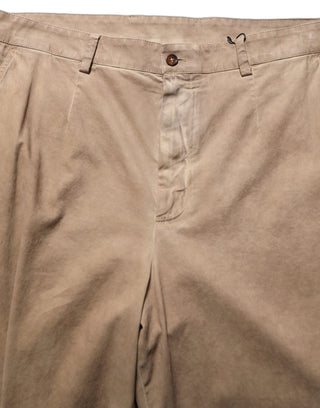 Pantalones rectos beige de algodón para hombre