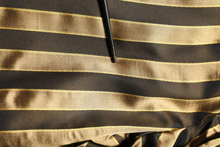 Gold Black Stripes Satin Tapered Leg Pants