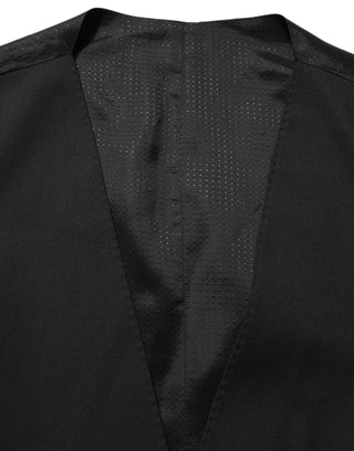 Black Single Breasted Men Waistcoat Vest