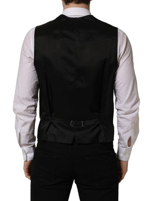 Black Single Breasted Men Waistcoat Vest