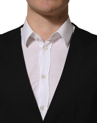 Black Single Breasted Men Waistcoat Vest
