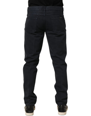 Black Cotton Mid Waist Skinny Men Denim Jeans