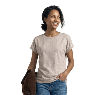 Beige Polyester T-Shirt