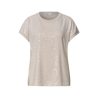 Beige Polyester T-Shirt